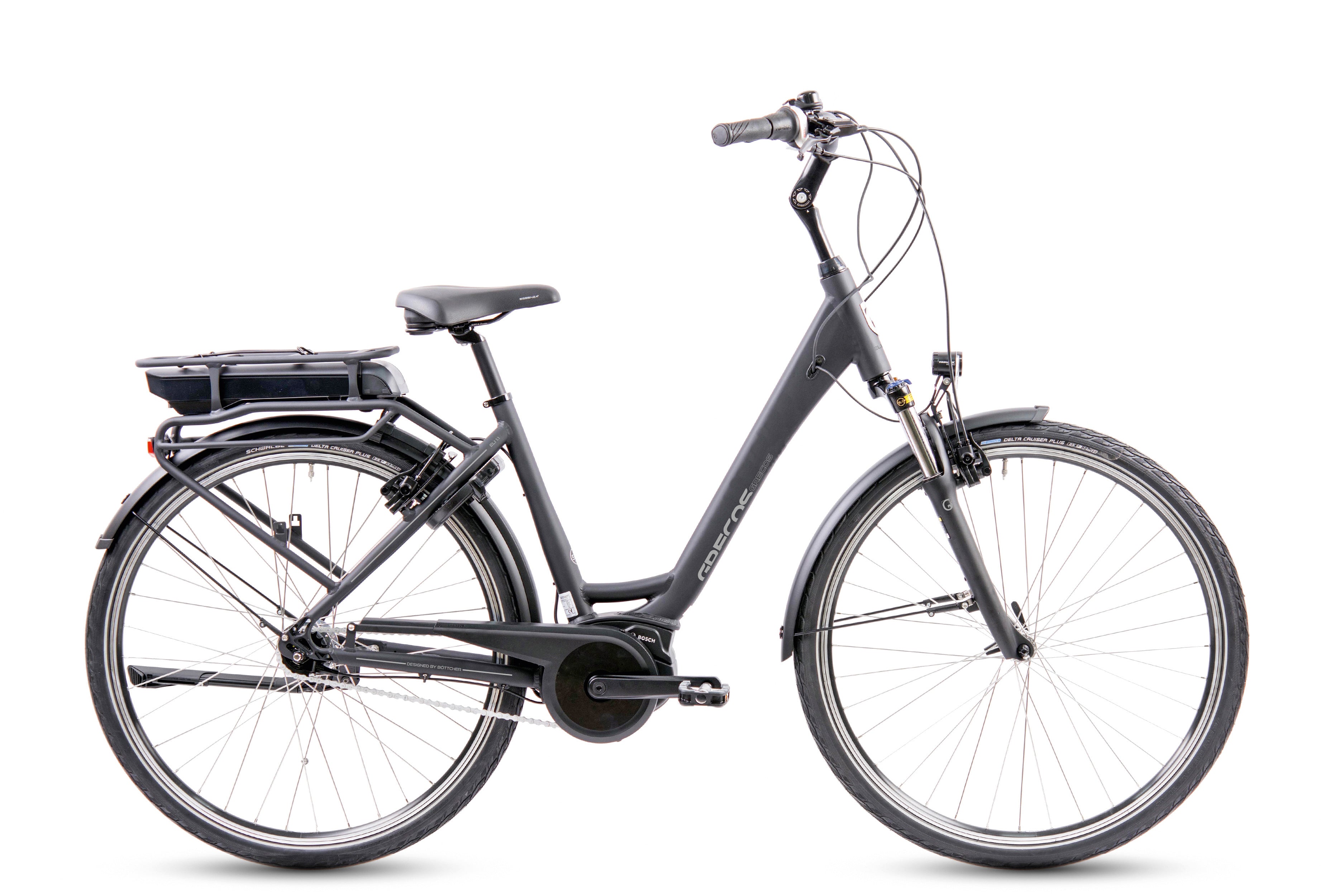 Böttcher "Grecos Eli 1.1 Bosch Active Line" E-Bike Wave 28-Zoll Shimano Nexus 7 Rücktritt, schwarz matt