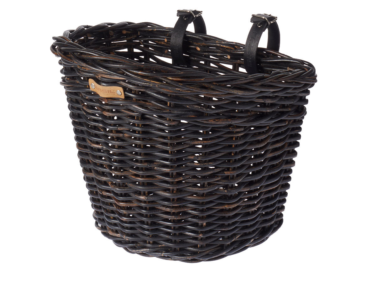 Basil Darcy L Lenkerkorb Rattanlook, schwarz