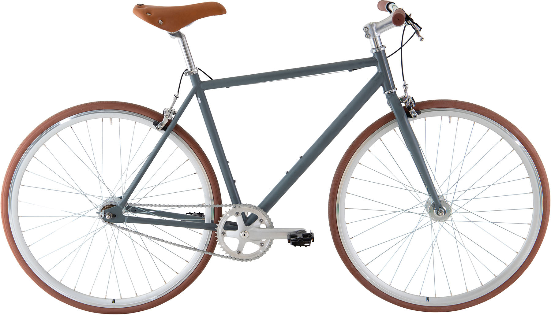 Hollandrad.me Singlespeedrad Herren/Damen "Fixie" 1-Gang grau matt -20%