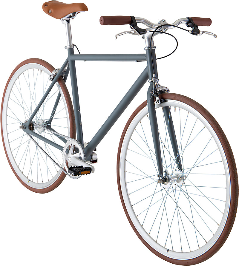 Hollandrad.me Singlespeedrad Herren/Damen "Fixie" 1-Gang grau matt -20%